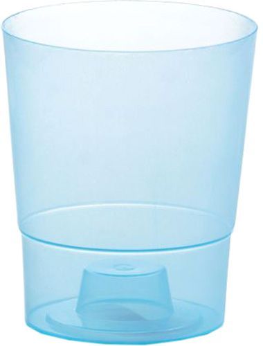 Горщик пластиковий COUBI 125 мм круглий 1,1л блакитний/прозорий (15476) 