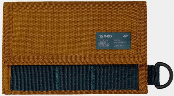 Кошелек 4F D4L20-PRT102-82S черный с коричневой вставкой 