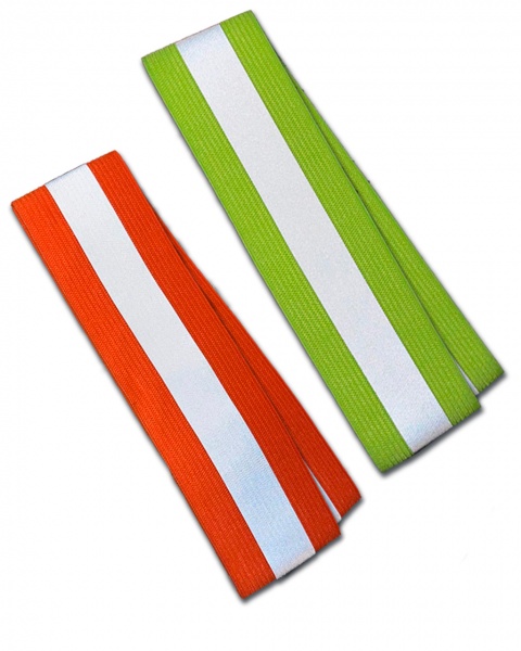 Пов'язка нарукавна світловідбивна 4x35 cm флуорисцентна LM-0038-orange/green 