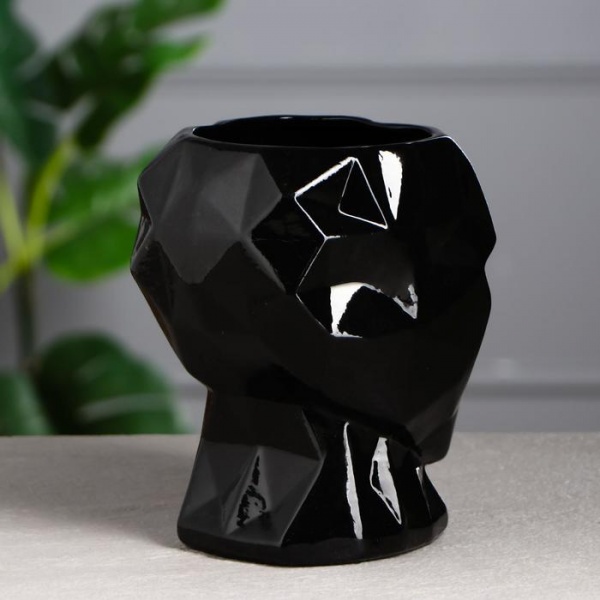 Ваза керамическая Nana ceramics Кай 19 см черный глянец 