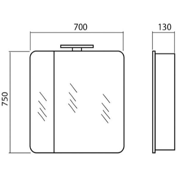 Дзеркальна шафа Aqua Rodos Рома 70 