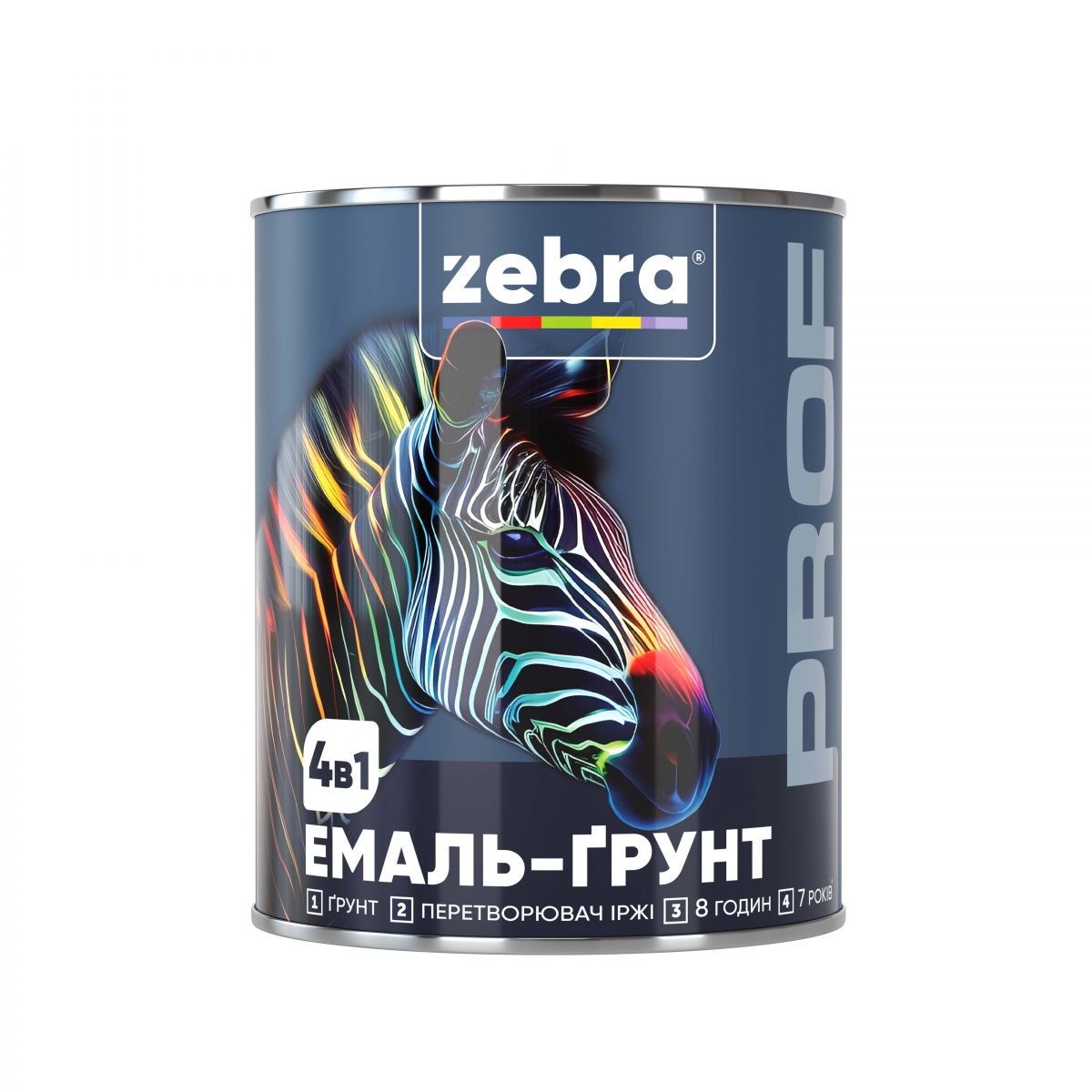 Емаль-ґрунт ZEBRA PROF 4в1 060P Помаранчевий глянець 2,5кг — фото 1