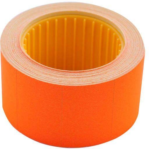 Ценник 22x12 прямоугольный 96 метров 800 шт. 7 роликов оранжевый 