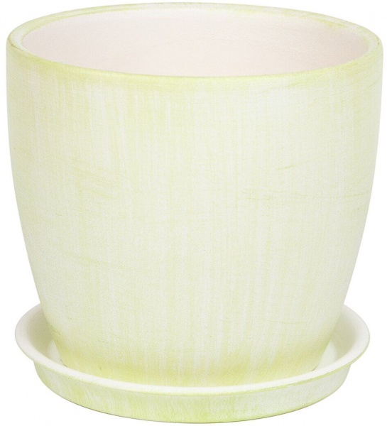 Горшок керамический Сонет патина круглый 2л фисташка 