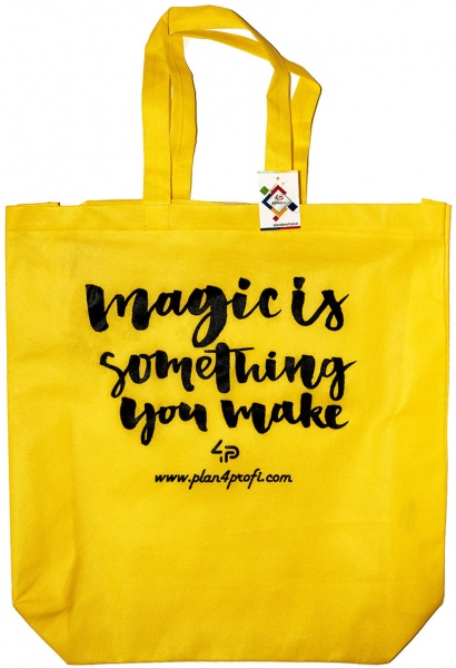 Сумка-шоппер 4PROFI на молнии 38x53 см с принтом желтый 