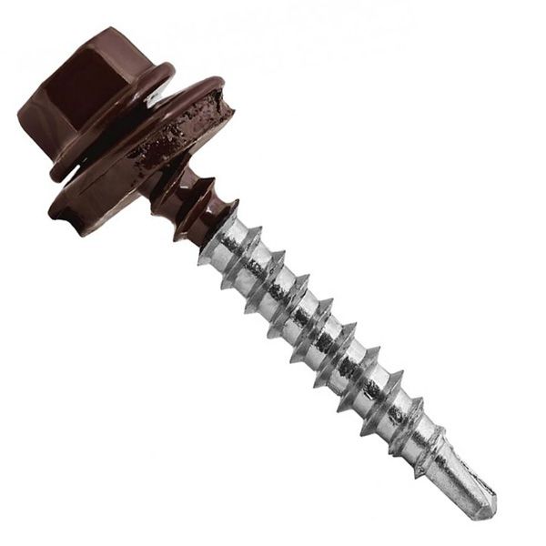 Саморіз покрівельний по дереву 4,8x35 мм 20 шт шоколад RAL 8017 RAL 8017me Expert Fix