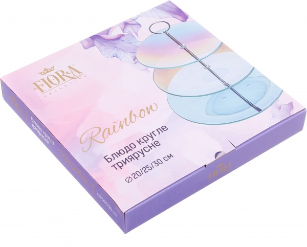 Блюдо кругле 3-х ярусне Rainbow Fiora 