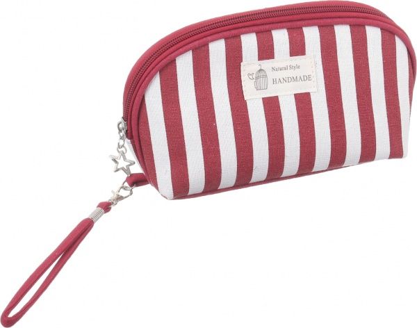 Косметичка Akcent Овал B5112 18х12 см белый с красным 