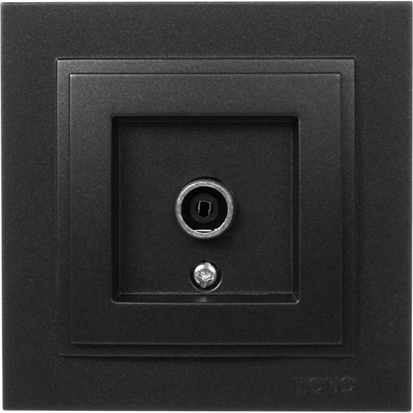 Розетка TV проходная с заземлением Mono Despina без шторок без крышки графит 102-202005-137