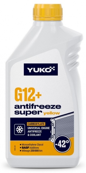 Антифриз YUKO -40 Super G12+ від -40 до +110 1л жовтий