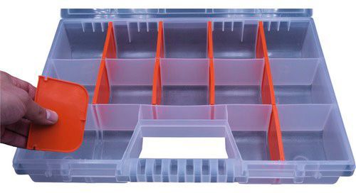 Органайзер для мелких деталей для метизов Prosperplast прозрачный (390x290x65) 14 секций (NORT16) 16