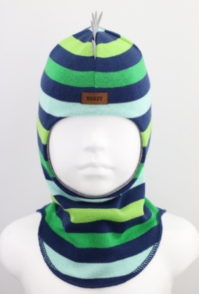 Шапочка детская для мальчика Beezy Дино р.47-49 в полоску 1715 