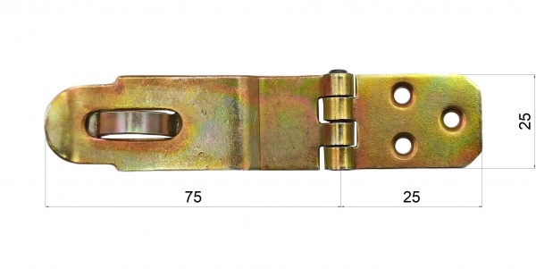 Петля Domax (ZZP 25) накладна 75x25x1,5 мм жовтий цинк універсальна