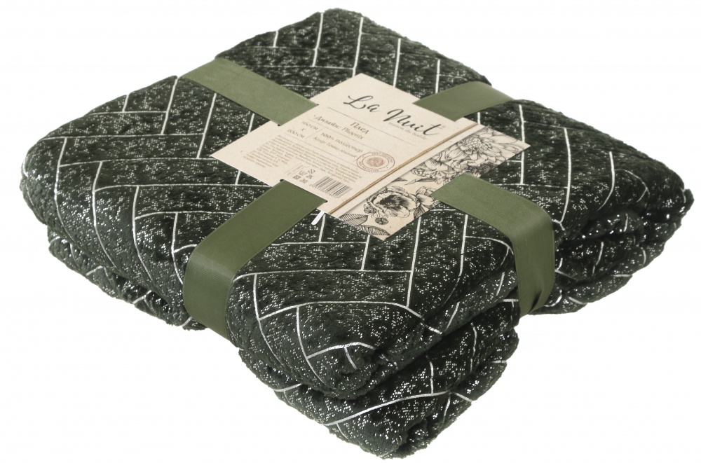 Плед Phoenix 160x200 см темно-зеленый La Nuit