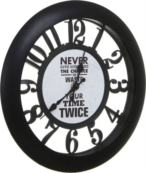 Часы настенные Skeleton черные 30,5 см