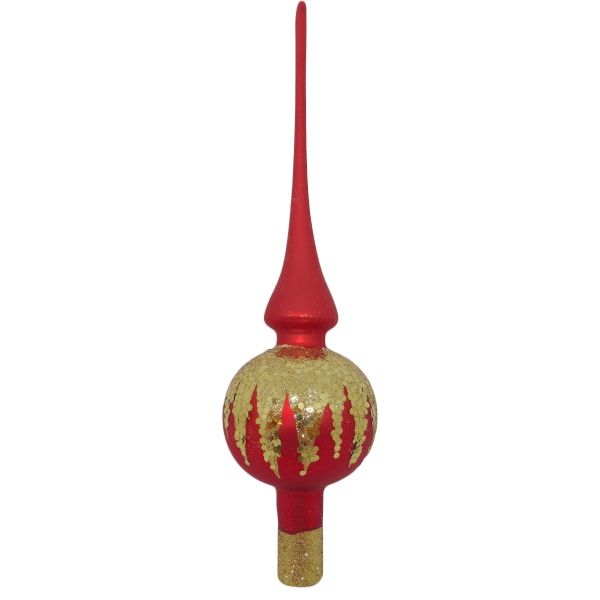 Верхівка для ялинки скляна d70 мм (F497) червоний 