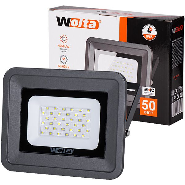 Прожектор Wolta WFL-50W/06 50 Вт IP65 черный 