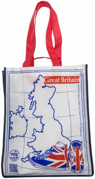 Экосумка ZOZ Великобритания белый с рисунком  