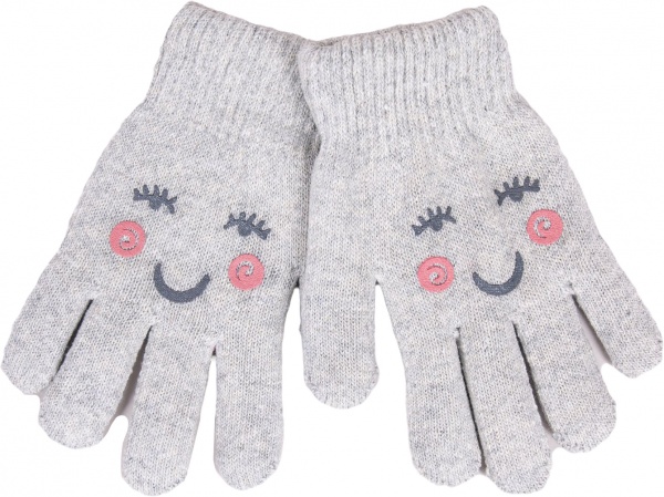 Варежки YO! смайл р.16 серый 