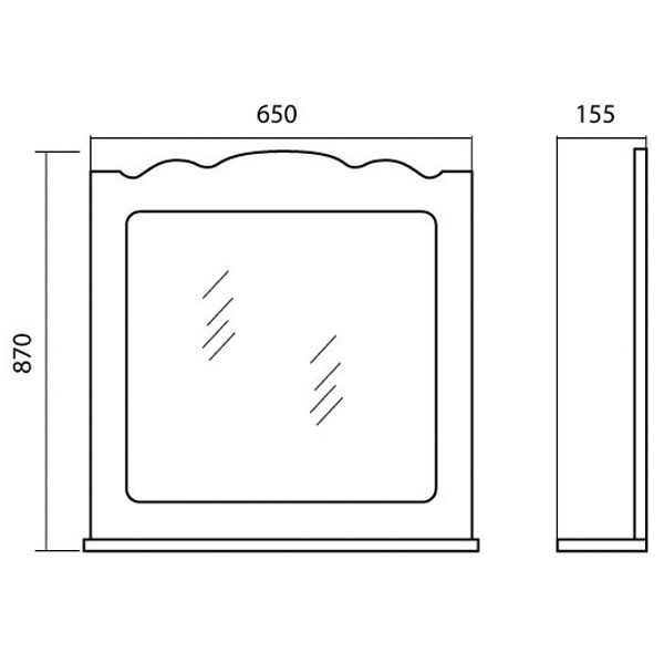 Дзеркало Аква-Родос Класік 65 см горіх
