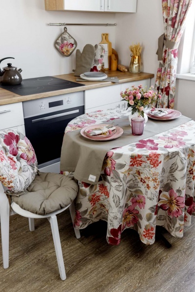 Дорожка (раннер) Цветок однотон серый 40x140 см La Nuit 