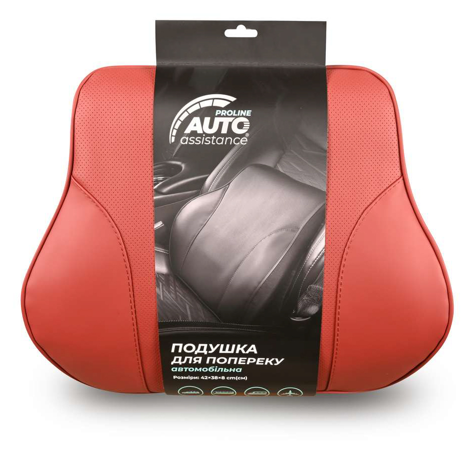 Подушка автомобільна Auto Assistance Proline 42х38х8 см червона AP-RB22