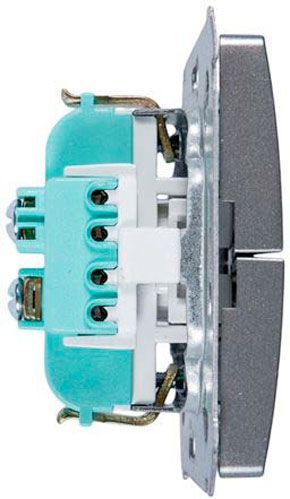 Переключатель проходной двухклавишный Simon Basic без подсветки 10 А 250В сталь BMW6/2.01/21