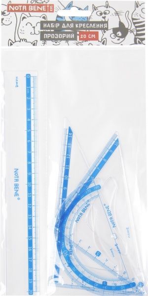 Набор для черчения прозрачный 20 см Nota Bene