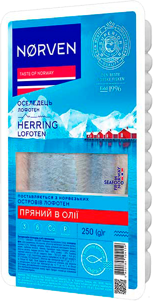Оселедець Norven в маслі з прянощами (4820185104159) 250