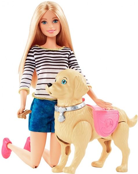Кукла Barbie Прогулка с щенком DWJ68