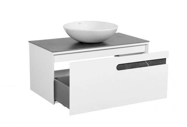 Тумба Aqua Rodos Остiн білий мат зі стільницею 90 см та умивальником Zero 46 (АР000043101)