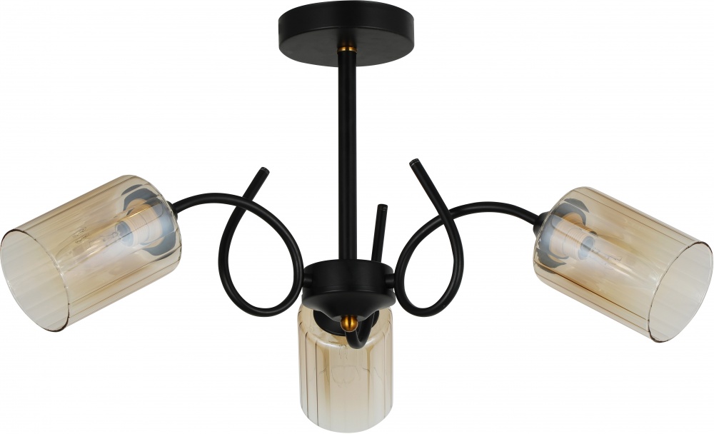 Люстра стельова Sensio Scorpius 3x40 Вт E27 чорний/димчастий ALG-07517/3