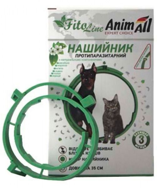 Нашийник AnimAll протипаразитарний для собак та котів ФітоЛайн Nature, 35 см