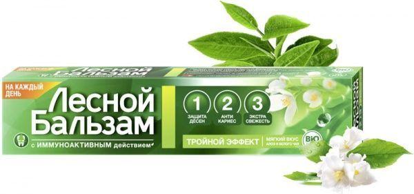 Зубная паста Лесной бальзам с экстрактами алоэ вера и белого чая на отваре трав 75 мл