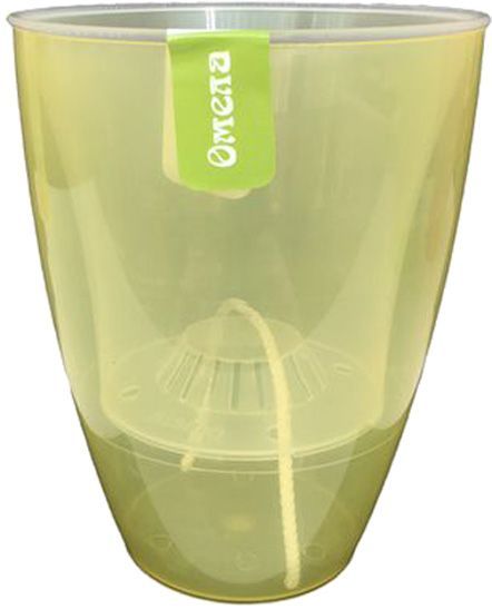 Горшок пластиковый Омела круглый 0,6л желтый 