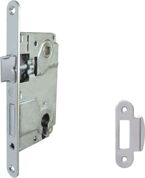 Дверний замок міжкімнатний STV JNI9171 SS з відповідною планкою матовий хром