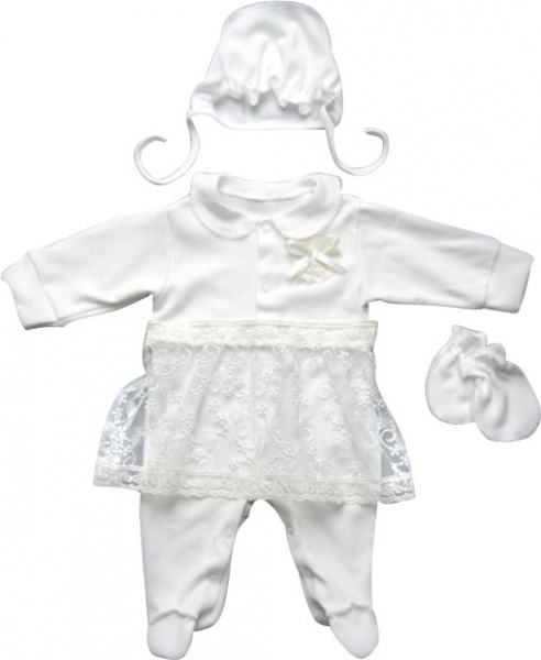 Комплект одежды на выписку для девочек Модний Карапуз молочный р.56 03-01120-0 