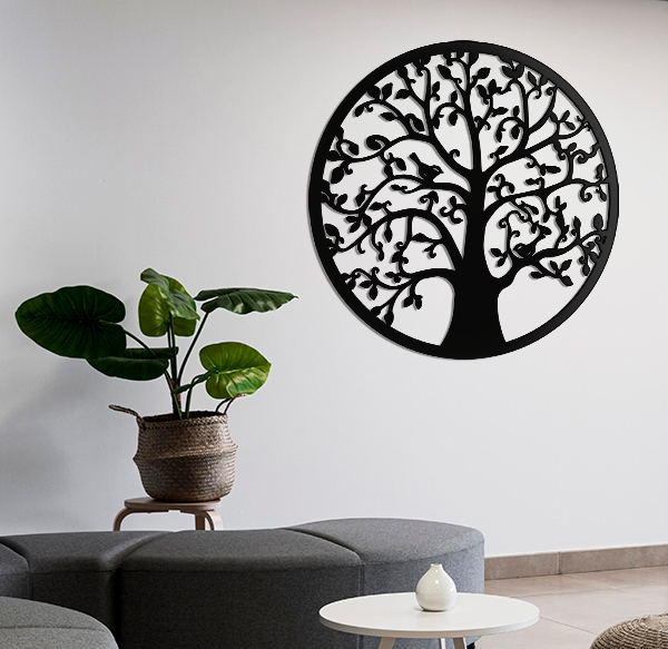 Панно PN064 Дерево 2 68x68 см черный 