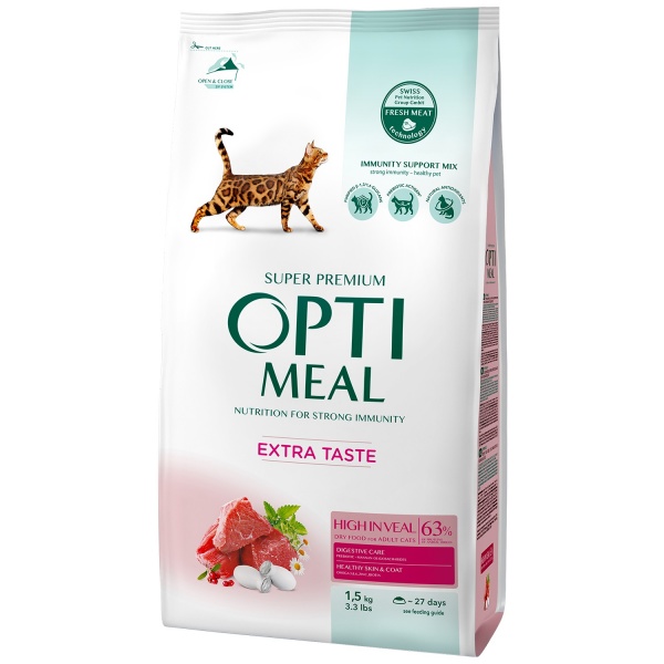 Корм Optimeal Extra Taste телятина 1,5 кг