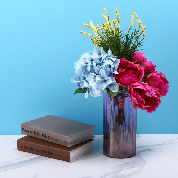 Ваза стеклянная HOFF Giardino 15x20 см 4333 20 см лиловый 