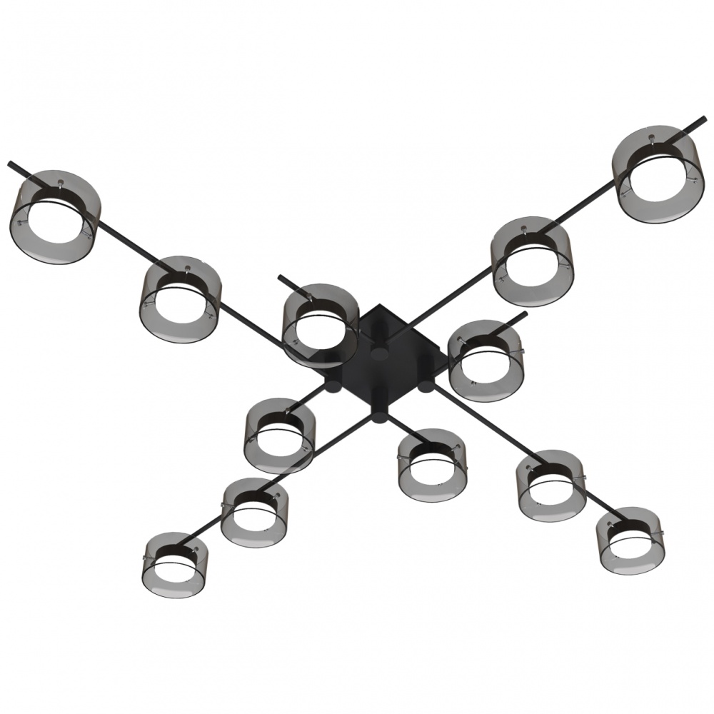 Люстра стельова Hopfen STARK FJORD-GX-12S BK 12xGX53 чорний