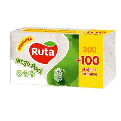 Салфетки столовые Ruta 24х24 см белый 400 шт.