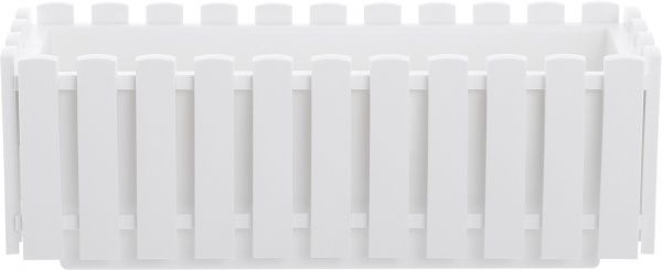 Ящик балконный Plastkon Fency прямоугольный 6,2л белый 