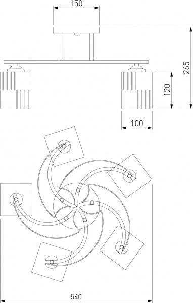 Люстра стельова Strotskis Susan 30124/5 5x60 Вт E27 антична бронза 