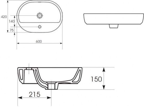 Умывальник Cersanit Caspia 60 см K11-0099