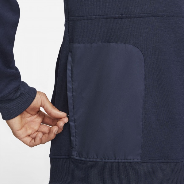 Джемпер Nike FCB MNK DF TRAVEL FLC HD 3/4Z CV9940-451 р. S синій