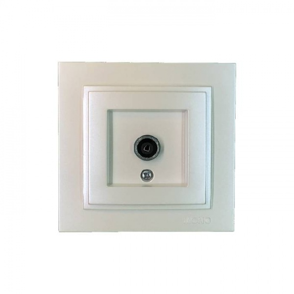 Розетка TV оконечная с заземлением Mono Despina IP20 жемчуг 102-252505-138