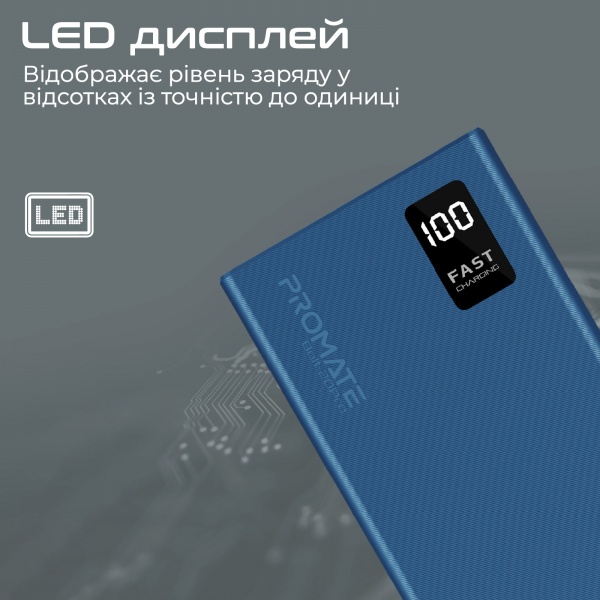 Универсальная мобильная батарея Promate 20000 mAh blue (bolt-20pro.blue) 