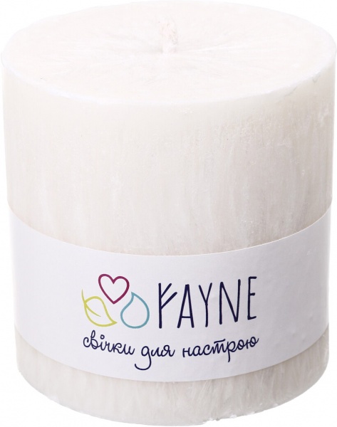 Свеча Цилиндр пальмовая бежевая 10х10 см ТМ FAYNE