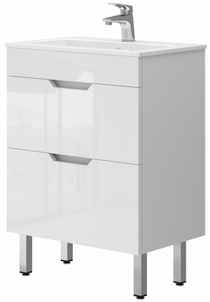 Тумба на ножках ЮВЕНТА Stefania - 60 белая с умывальником 